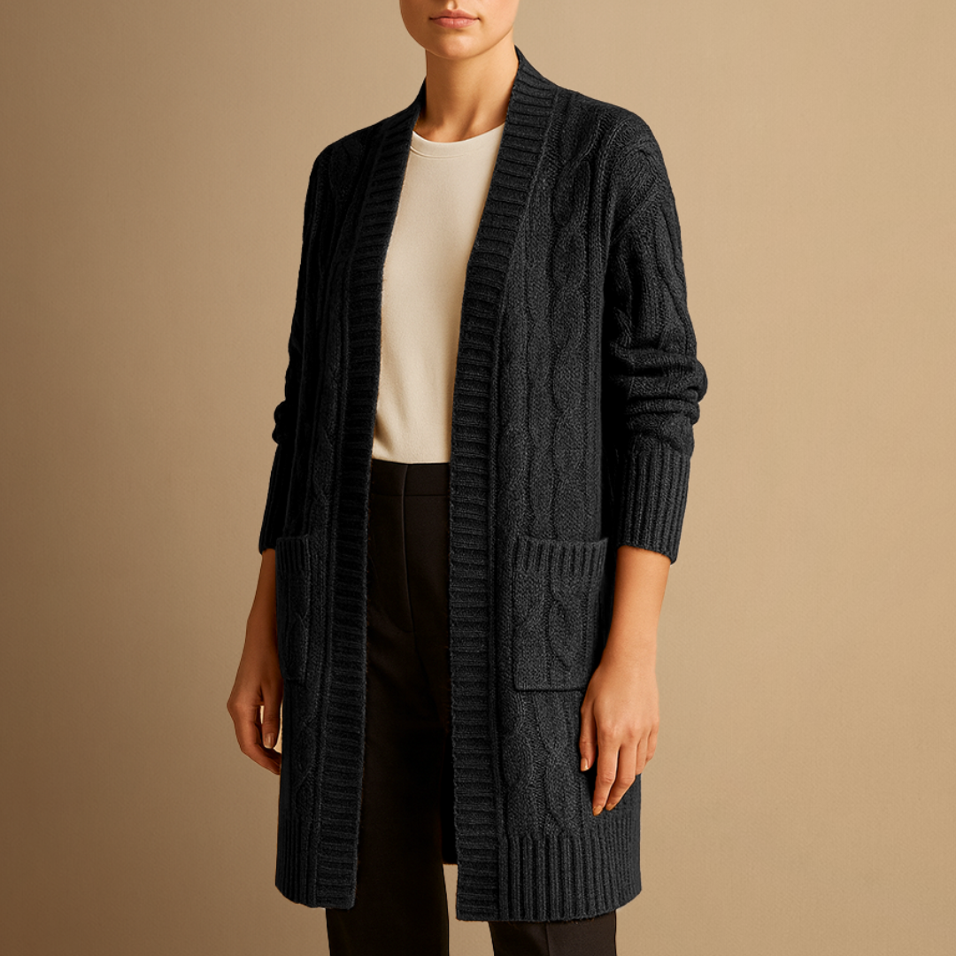 Vellison | Cable Knit Long Cardigan