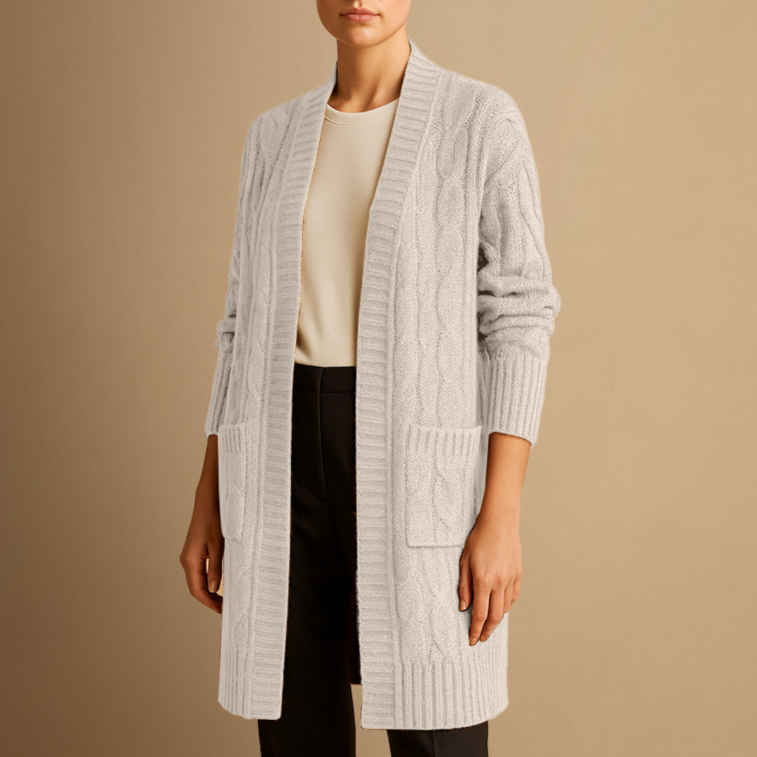 Vellison | Cable Knit Long Cardigan