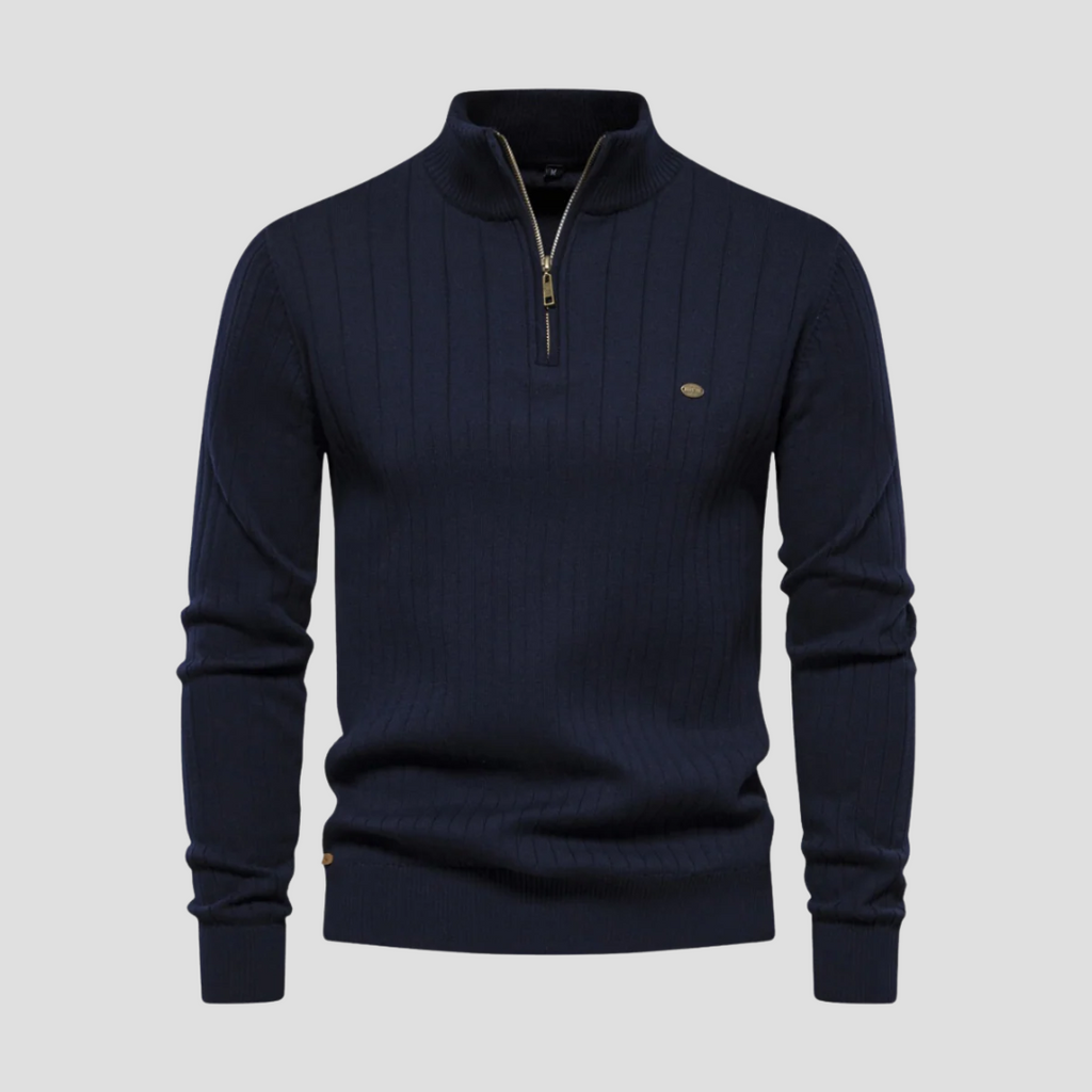 Vellison | Ribbed Quarter Zip Jumper