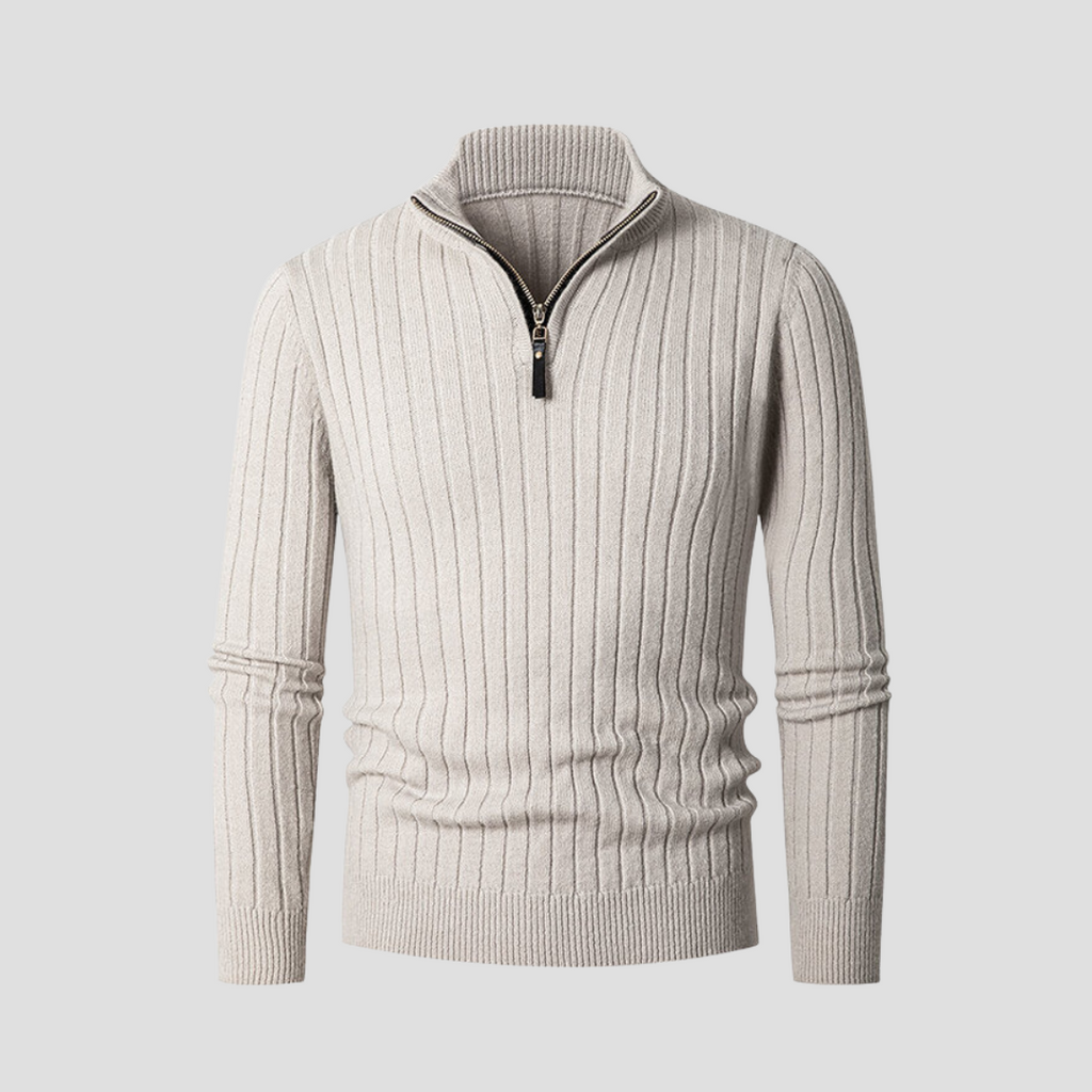 Vellison | Ribbed Half Zip Jumper