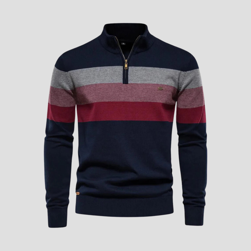 Vellison | Striped Quarter Jumper