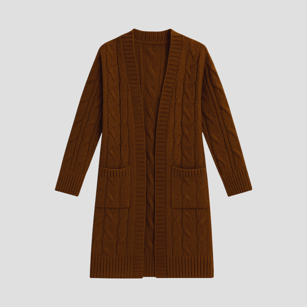Vellison | Cable Knit Long Cardigan