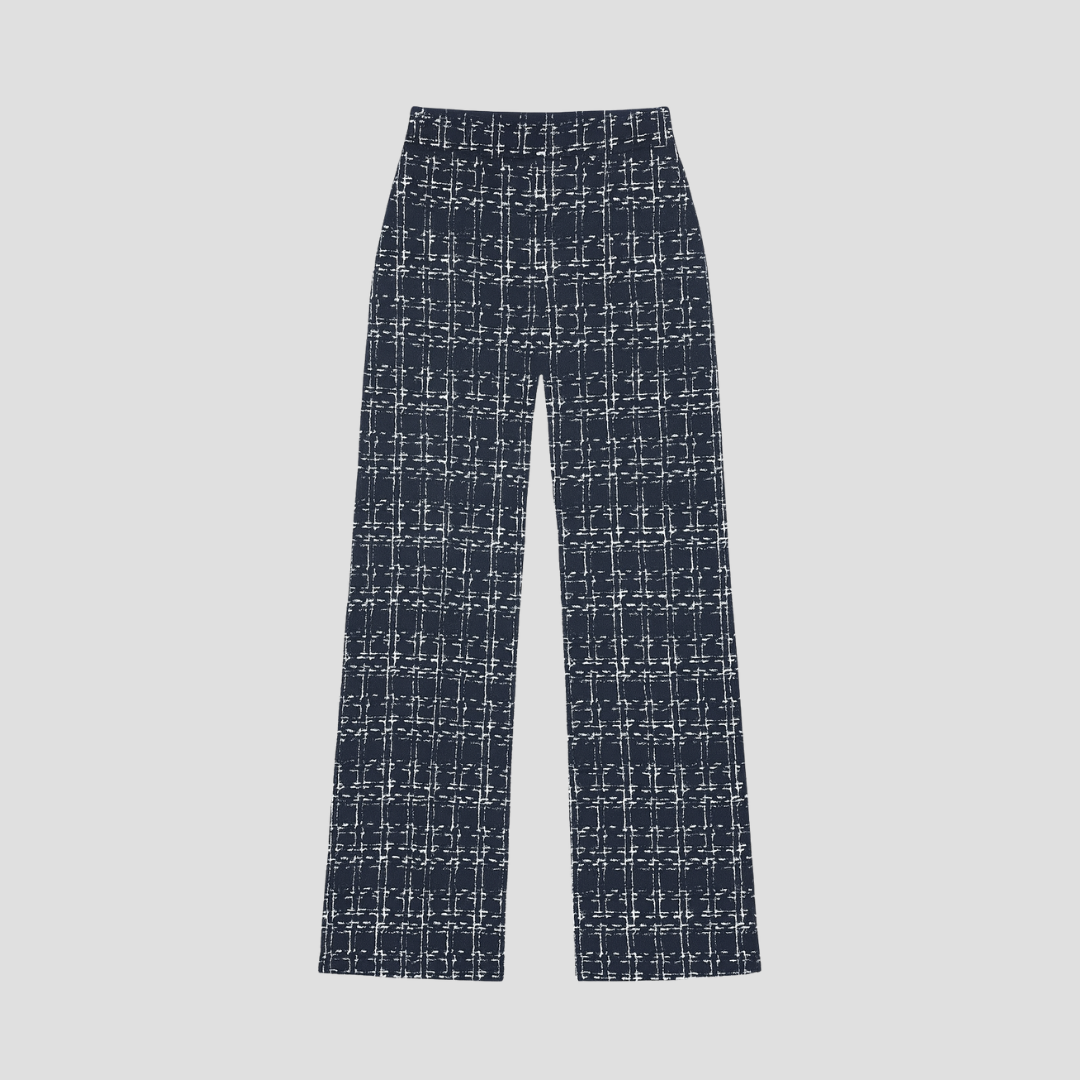Vellison | Plaid Wide-Leg Trousers
