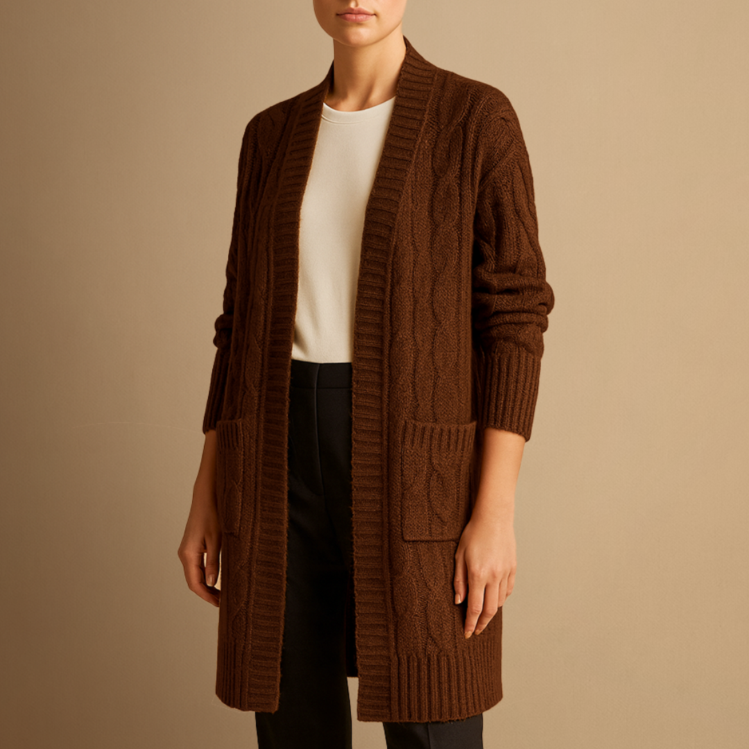 Vellison | Cable Knit Long Cardigan