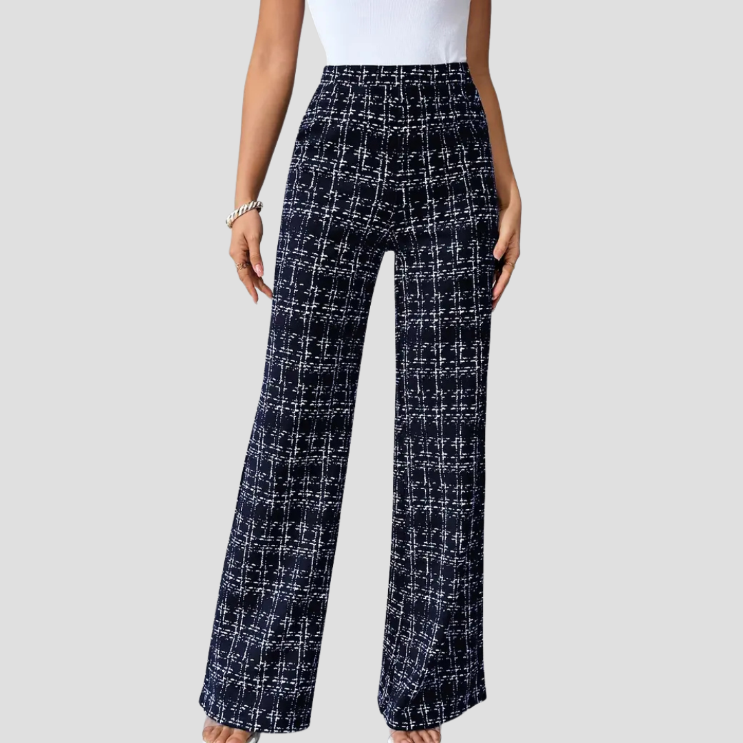Vellison | Plaid Wide-Leg Trousers