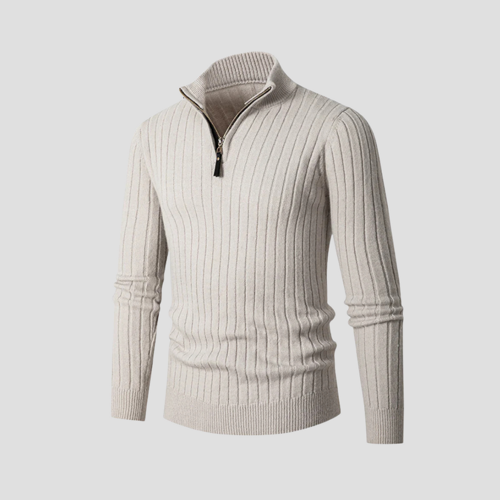 Vellison | Ribbed Half Zip Jumper