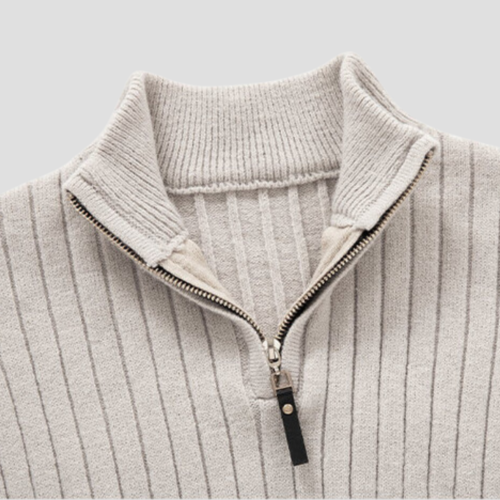 Vellison | Ribbed Half Zip Jumper