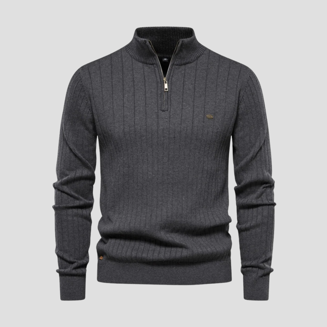 Vellison | Ribbed Quarter Zip Jumper
