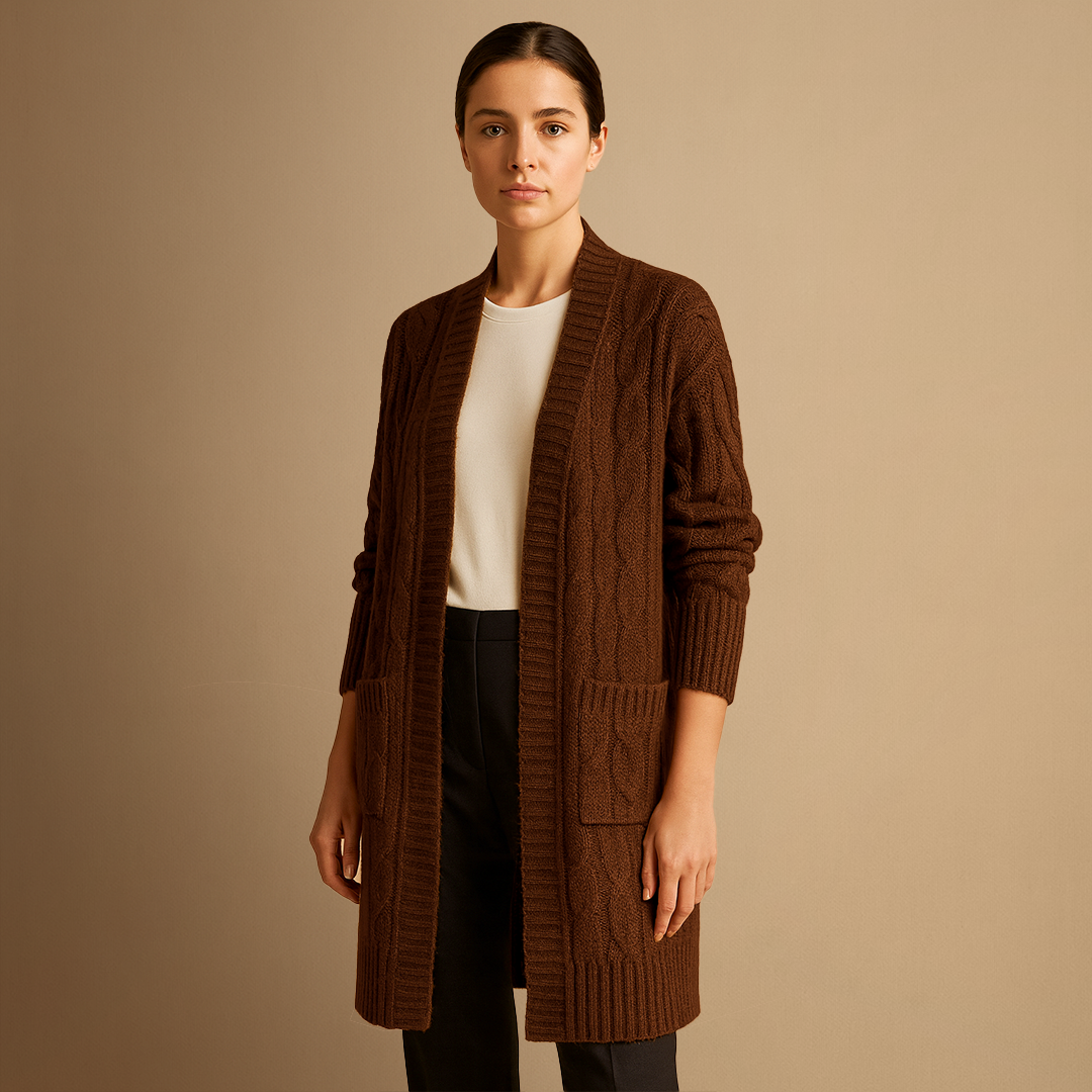 Vellison | Cable Knit Long Cardigan