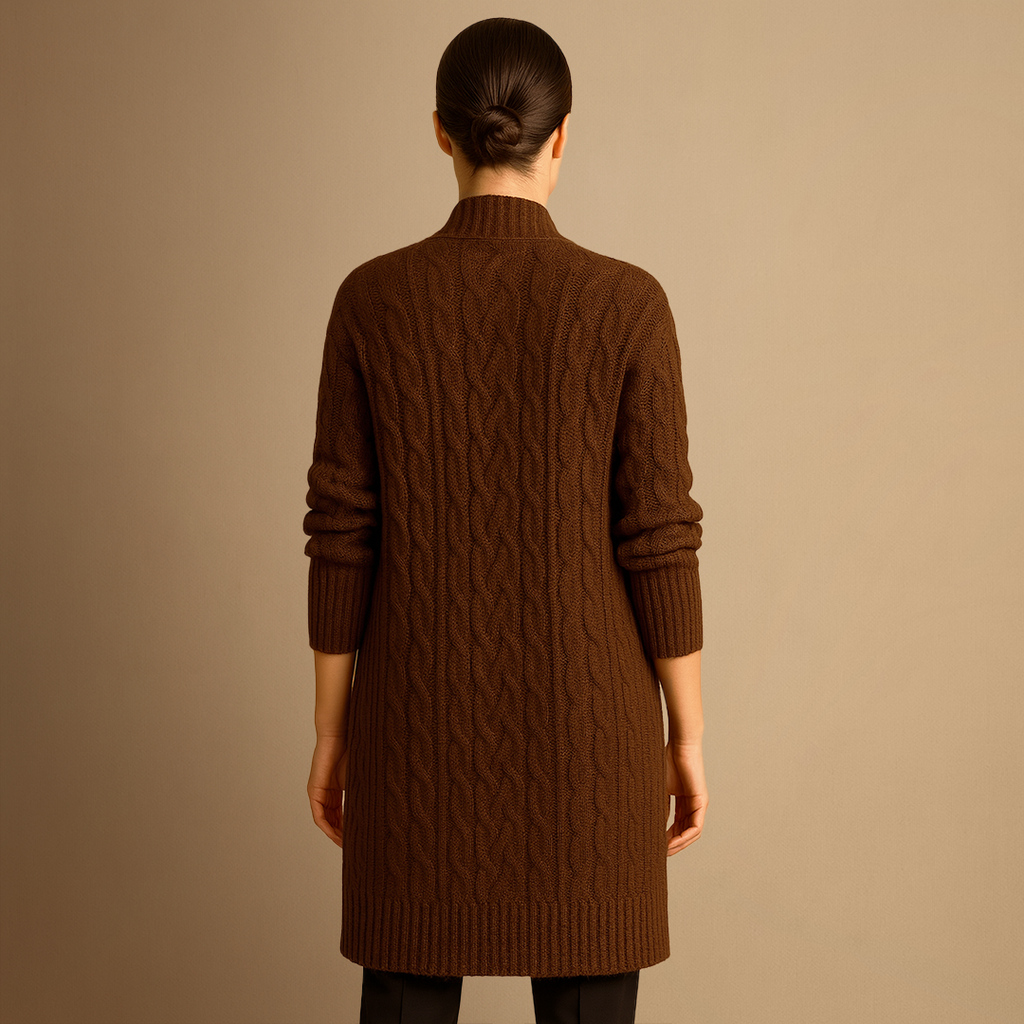 Vellison | Cable Knit Long Cardigan