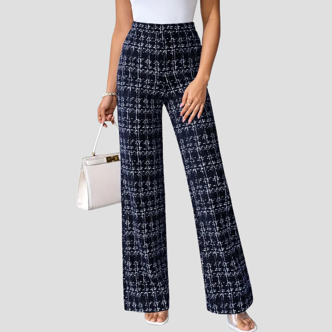 Vellison | Plaid Wide-Leg Trousers