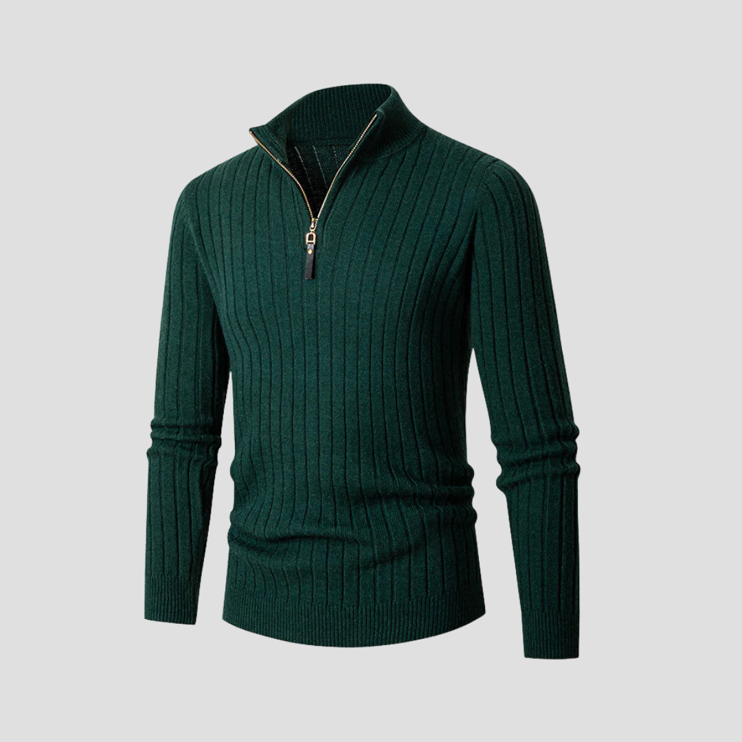 Vellison | Ribbed Half Zip Jumper