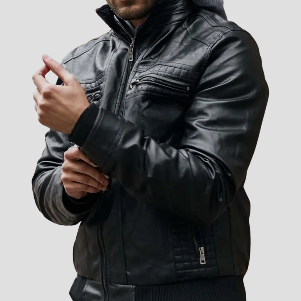 Vellison | Hooded Biker Jacket