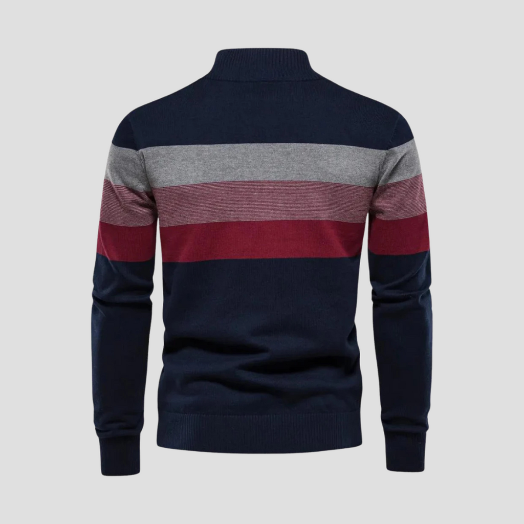 Vellison | Striped Quarter Jumper