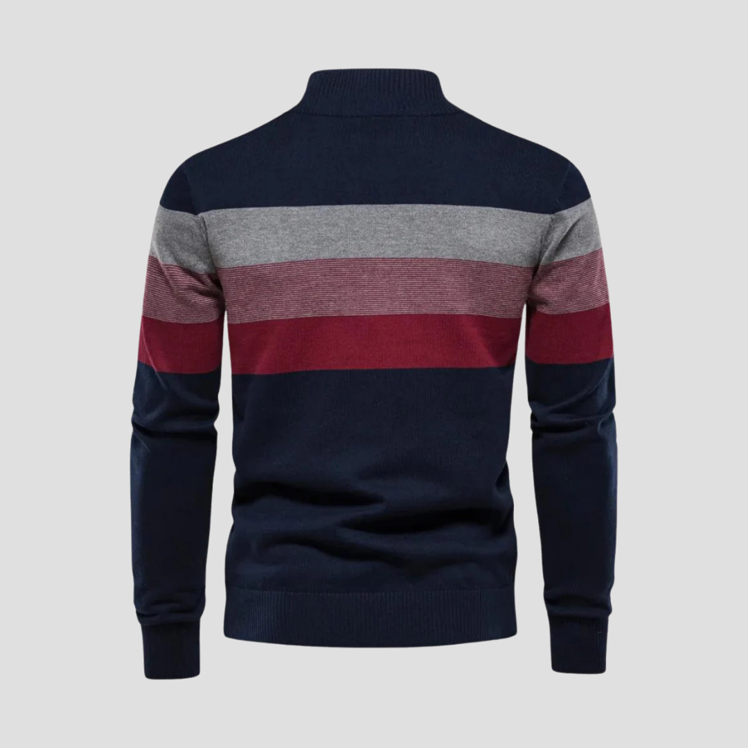 Vellison | Striped Quarter Jumper