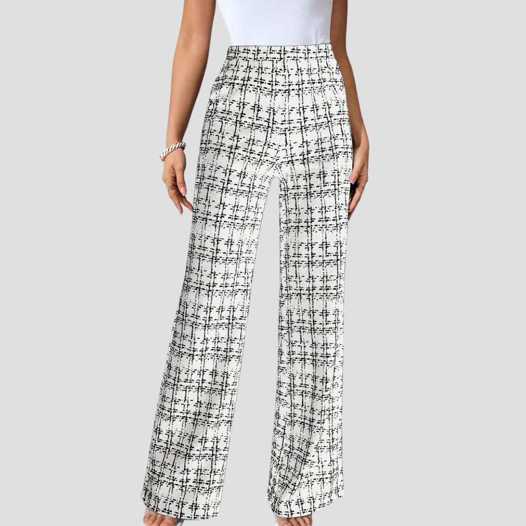 Vellison | Plaid Wide-Leg Trousers