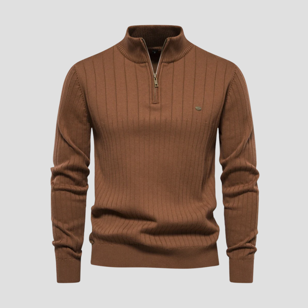 Vellison | Ribbed Quarter Zip Jumper