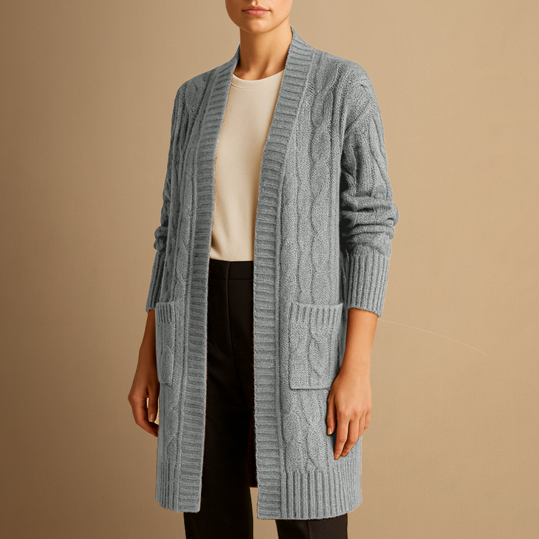 Vellison | Cable Knit Long Cardigan