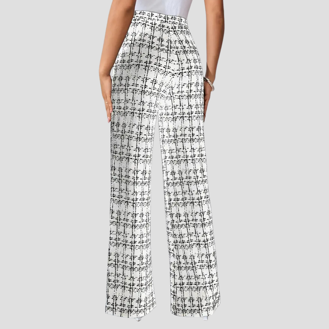 Vellison | Plaid Wide-Leg Trousers