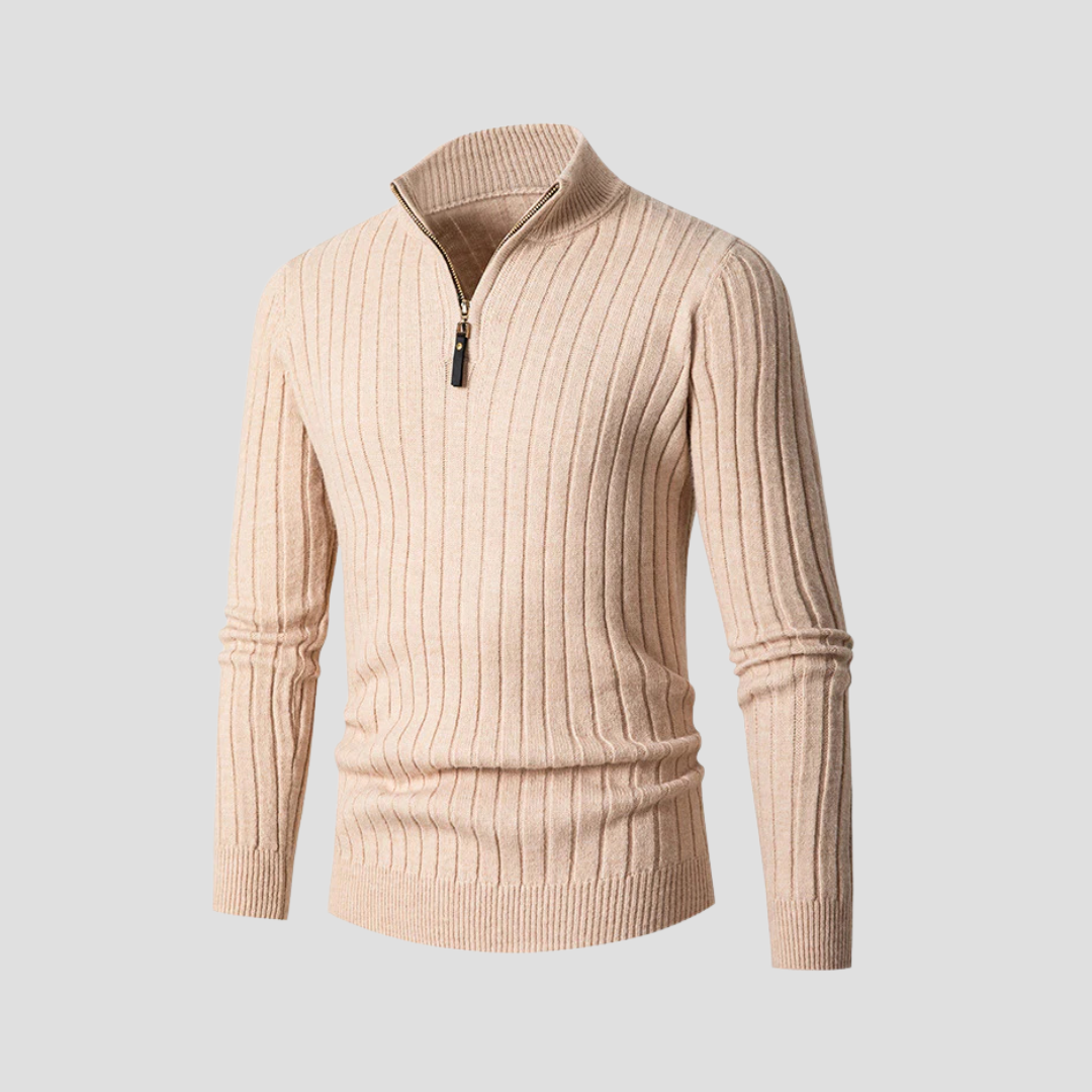 Vellison | Ribbed Half Zip Jumper