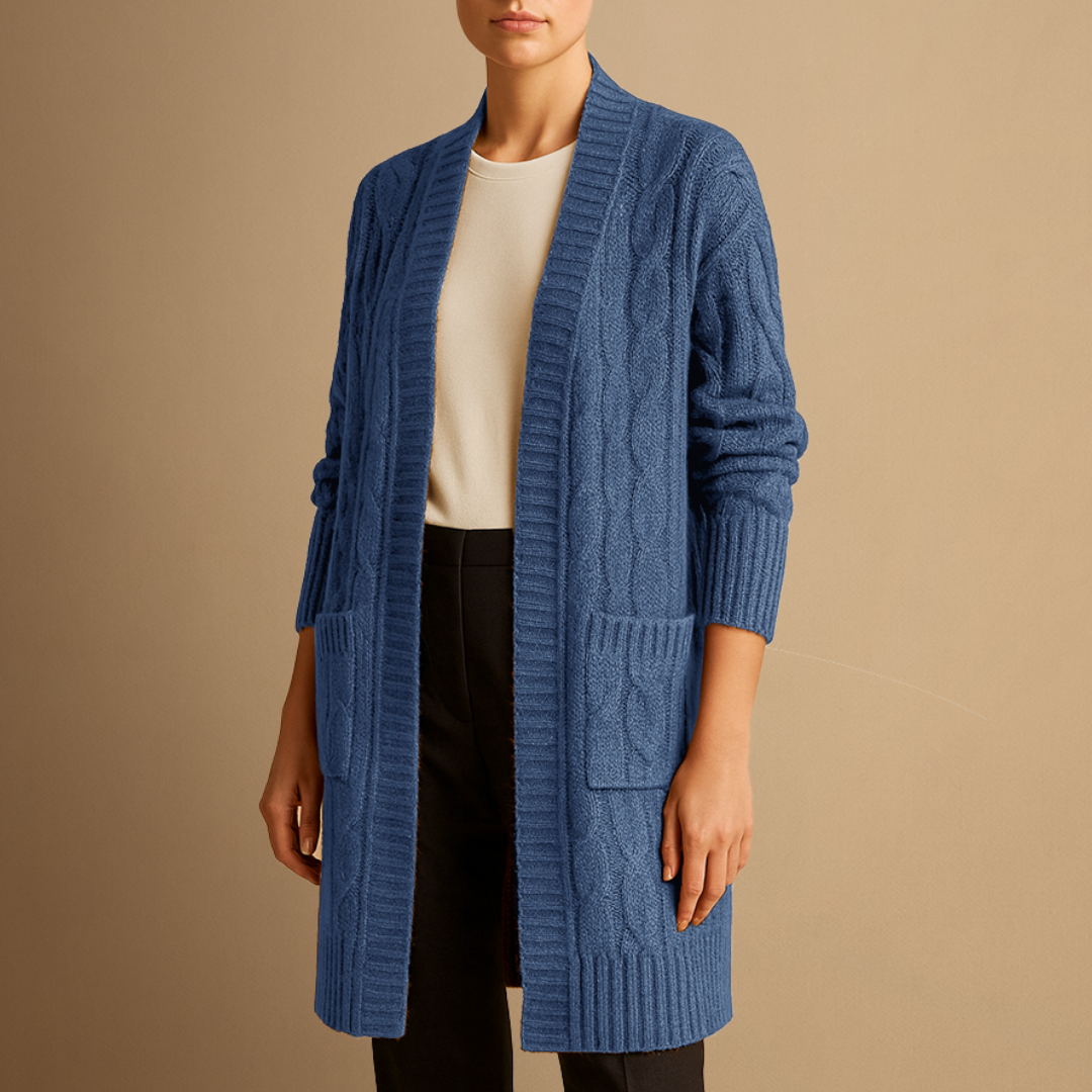 Vellison | Cable Knit Long Cardigan