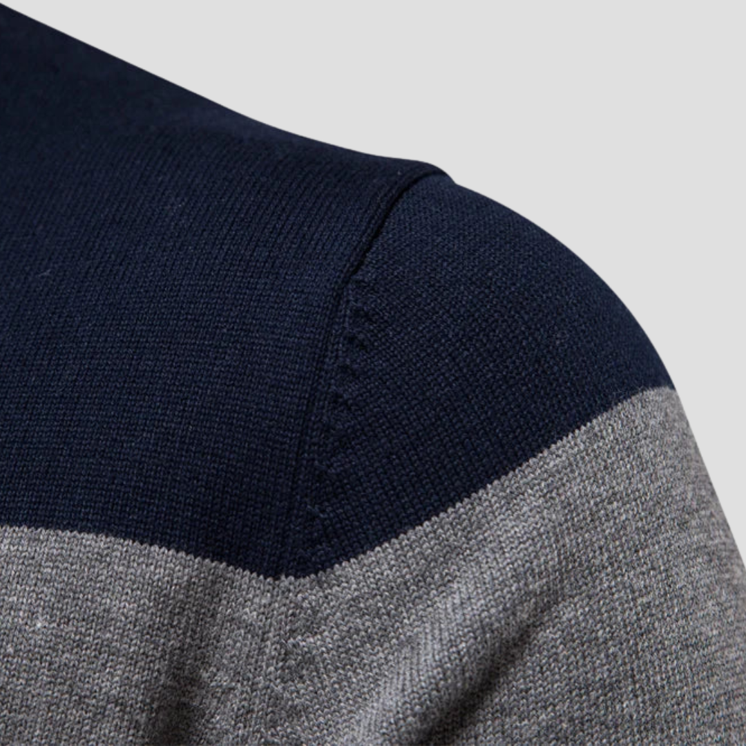 Vellison | Striped Quarter Jumper