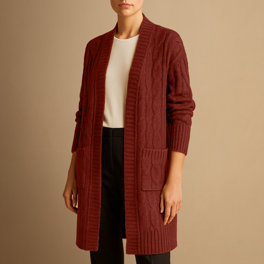 Vellison | Cable Knit Long Cardigan