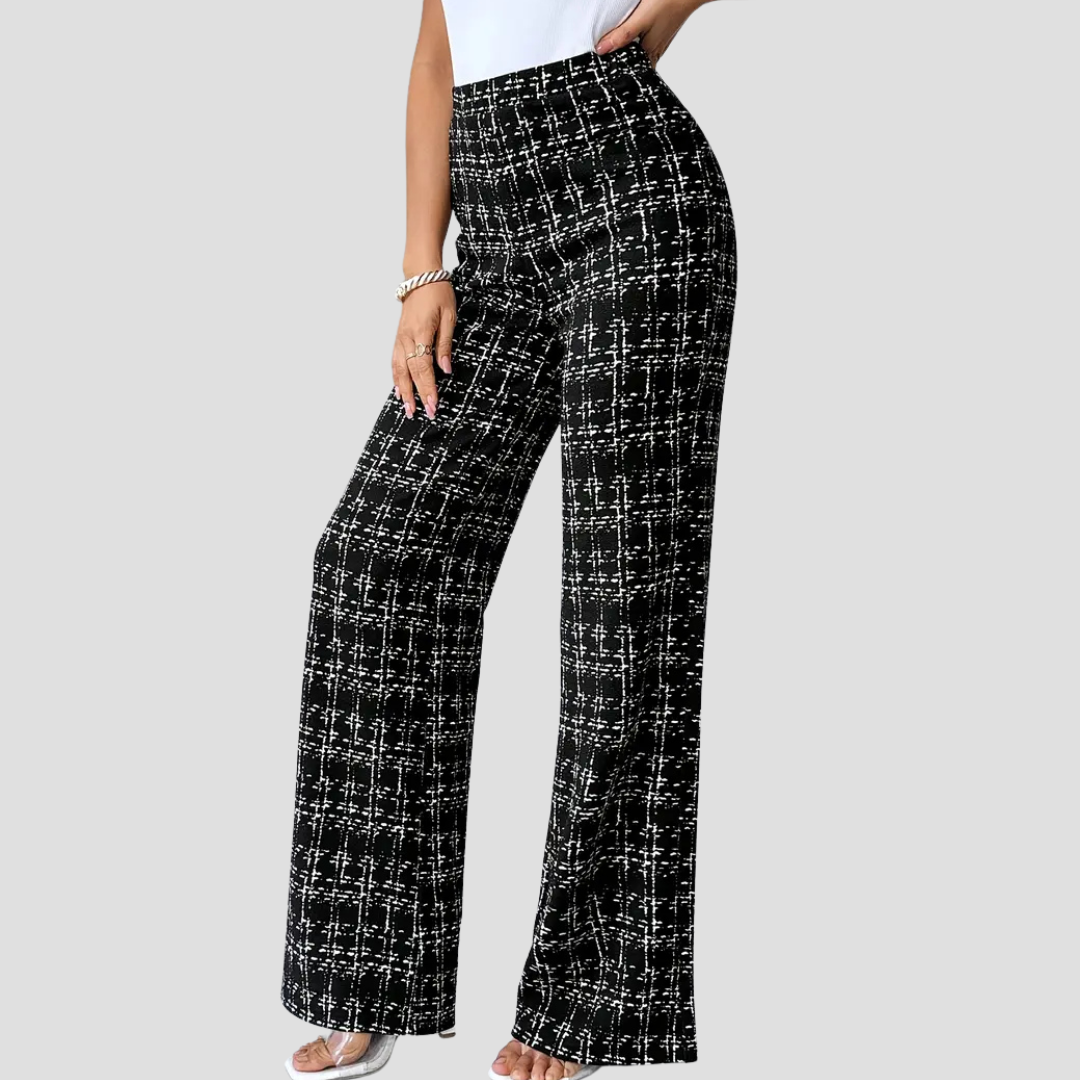 Vellison | Plaid Wide-Leg Trousers
