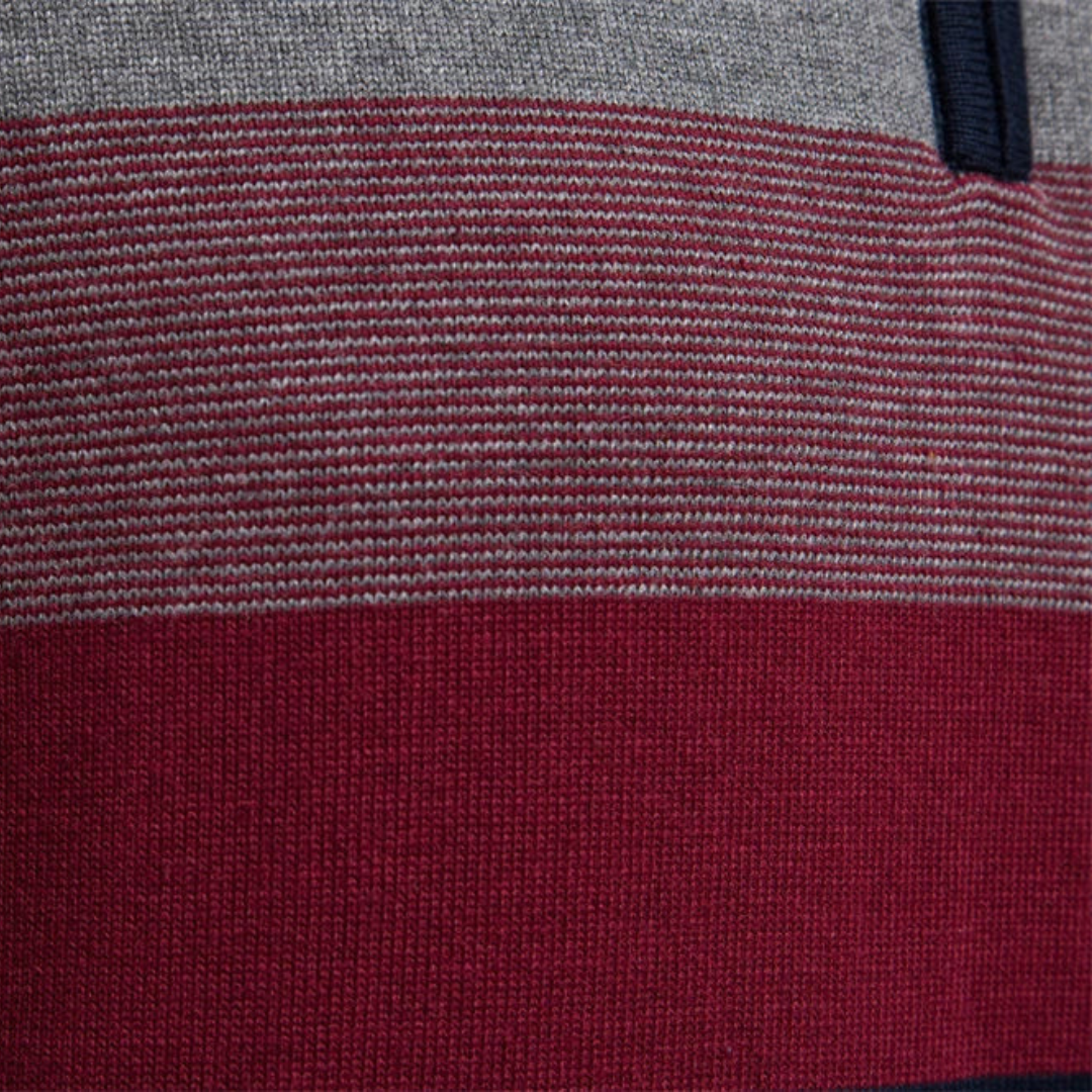 Vellison | Striped Quarter Jumper