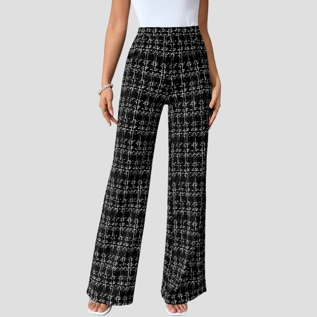 Vellison | Plaid Wide-Leg Trousers
