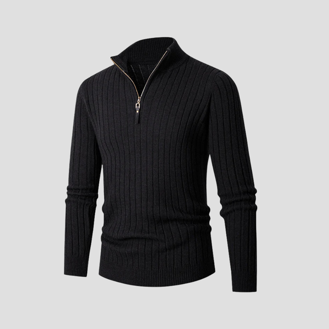 Vellison | Ribbed Half Zip Jumper