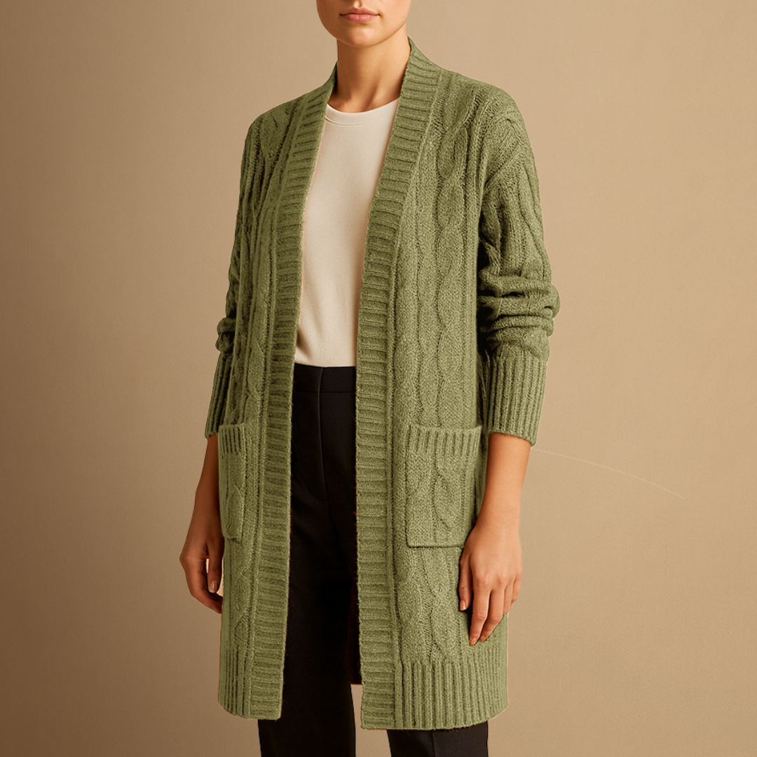 Vellison | Cable Knit Long Cardigan