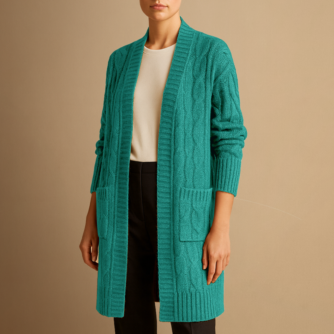 Vellison | Cable Knit Long Cardigan