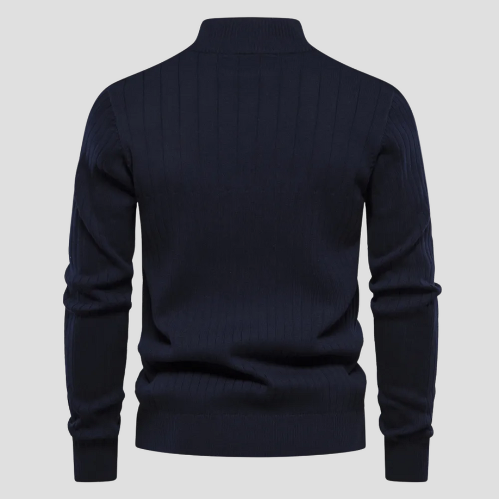 Vellison | Ribbed Quarter Zip Jumper