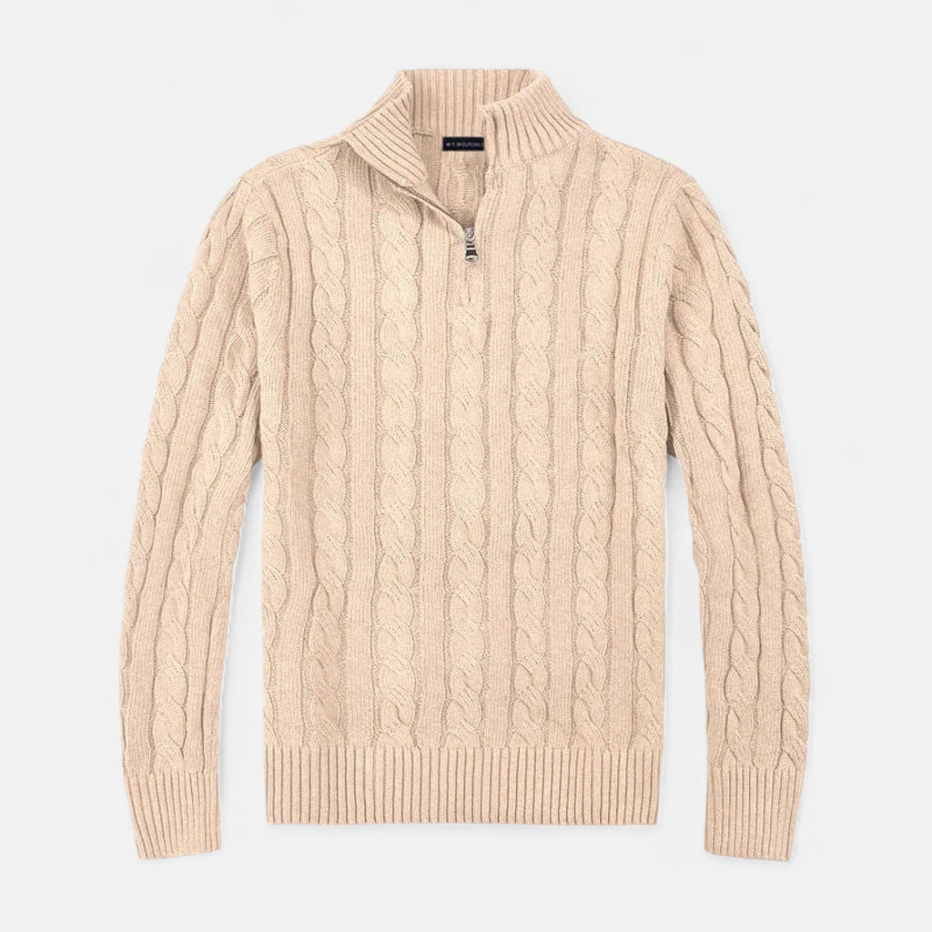 Vellison | Men’s Old Money Sweater – Timeless Half-Zip Classic