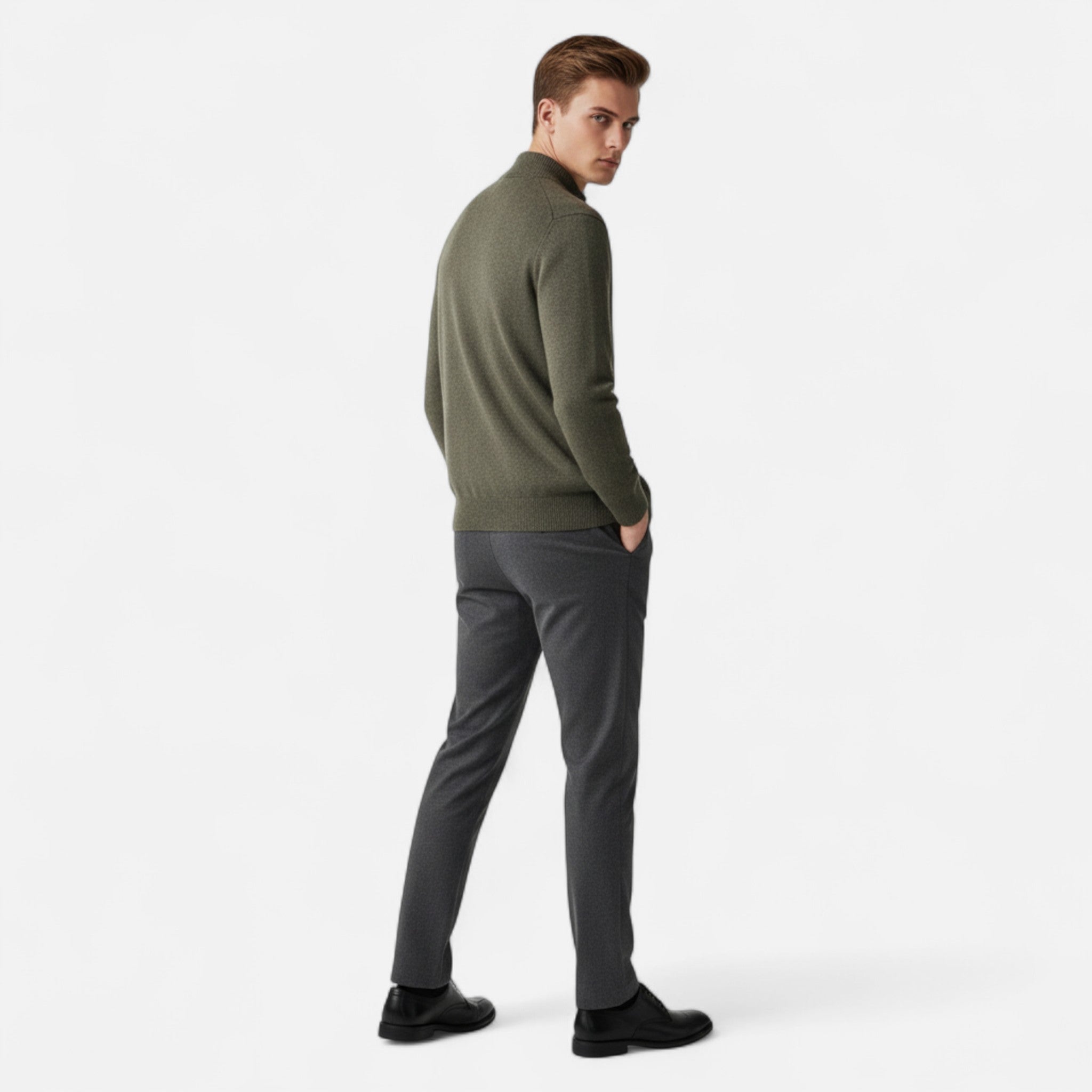 Vellison | Men’s Cardigan – Merino Wool Zippered Elegance