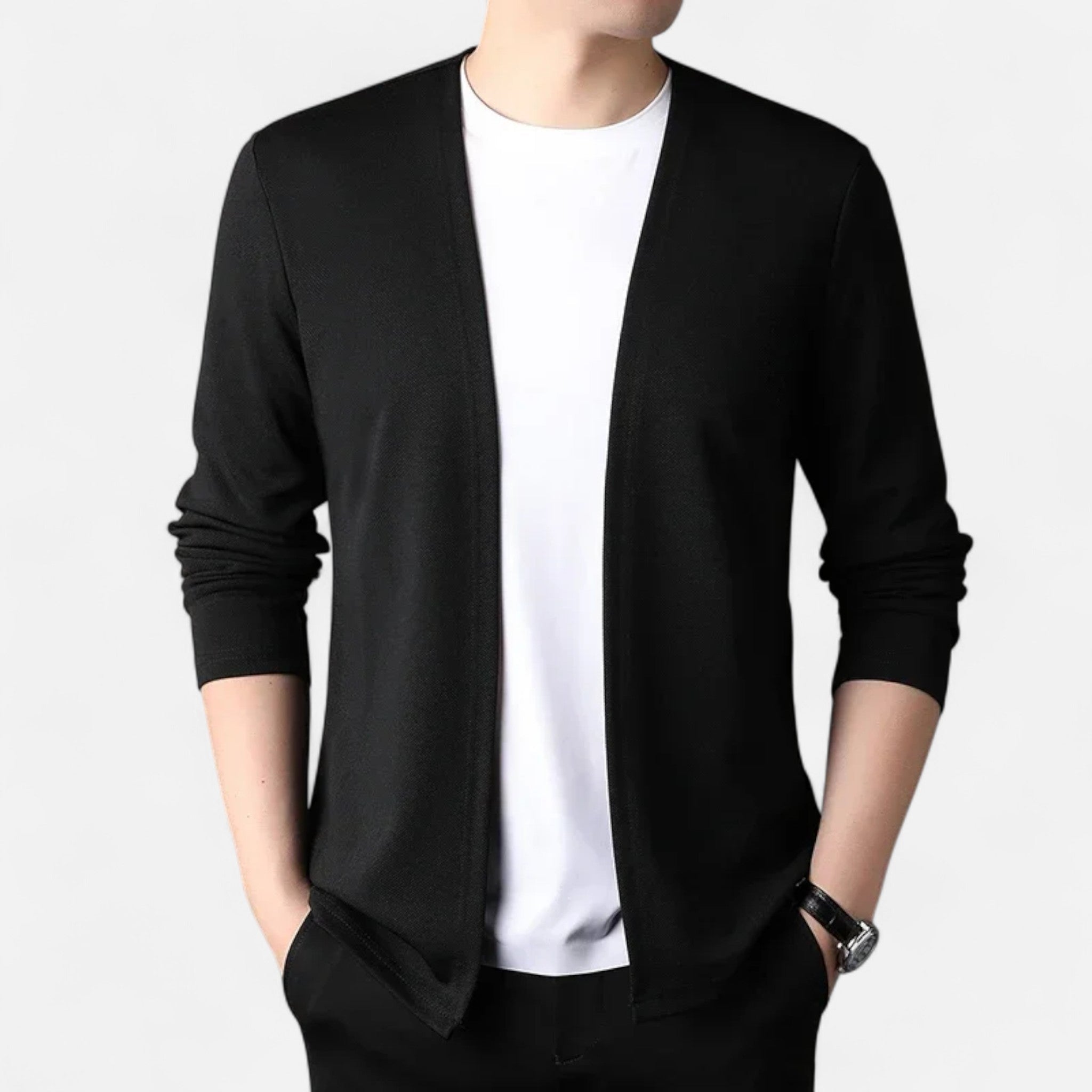 Vellison | Men’s Cardigan Cloak – Refined Long-Sleeve Elegance