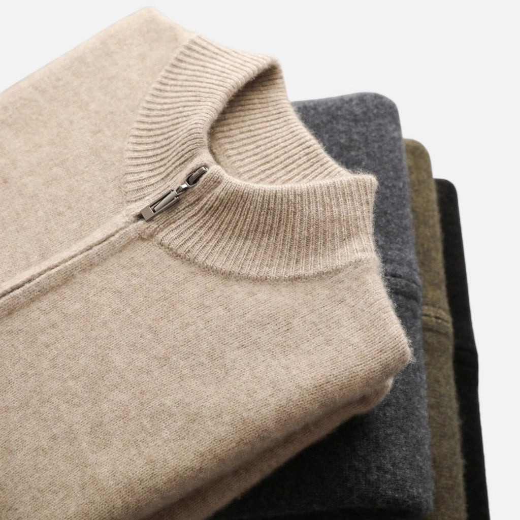 Vellison | Men’s Cardigan – Merino Wool Zippered Elegance