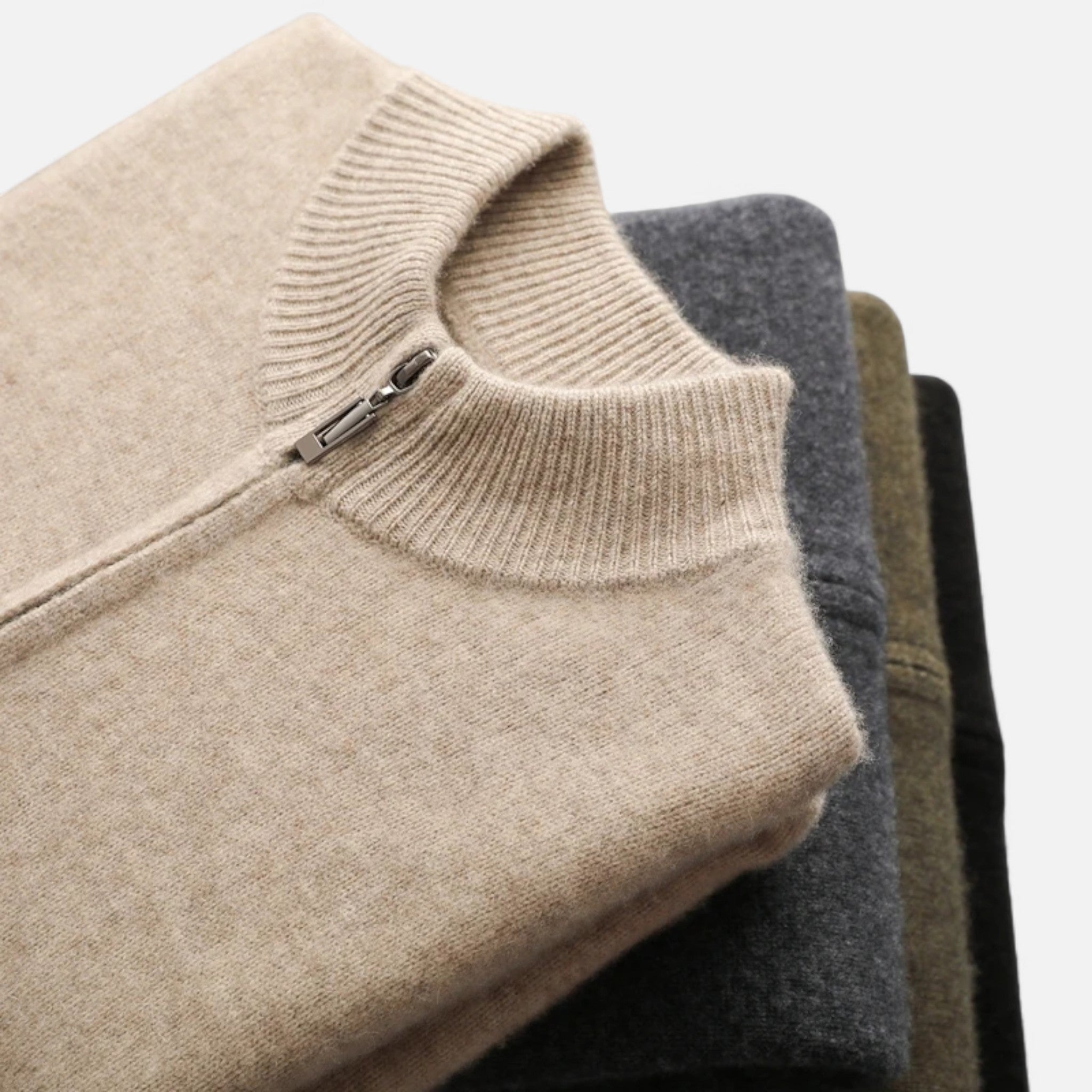 Vellison | Men’s Cardigan – Merino Wool Zippered Elegance