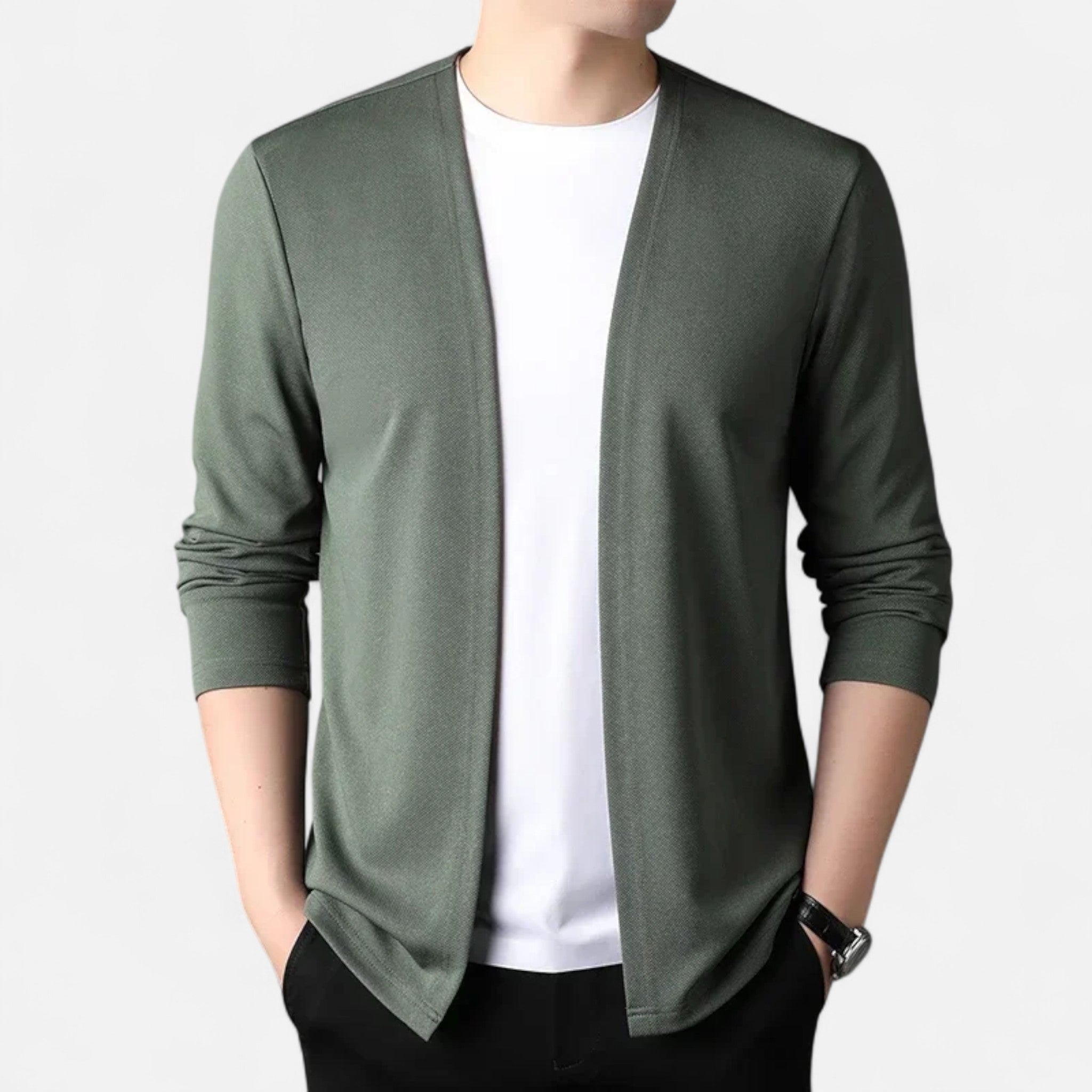 Vellison | Men’s Cardigan Cloak – Refined Long-Sleeve Elegance