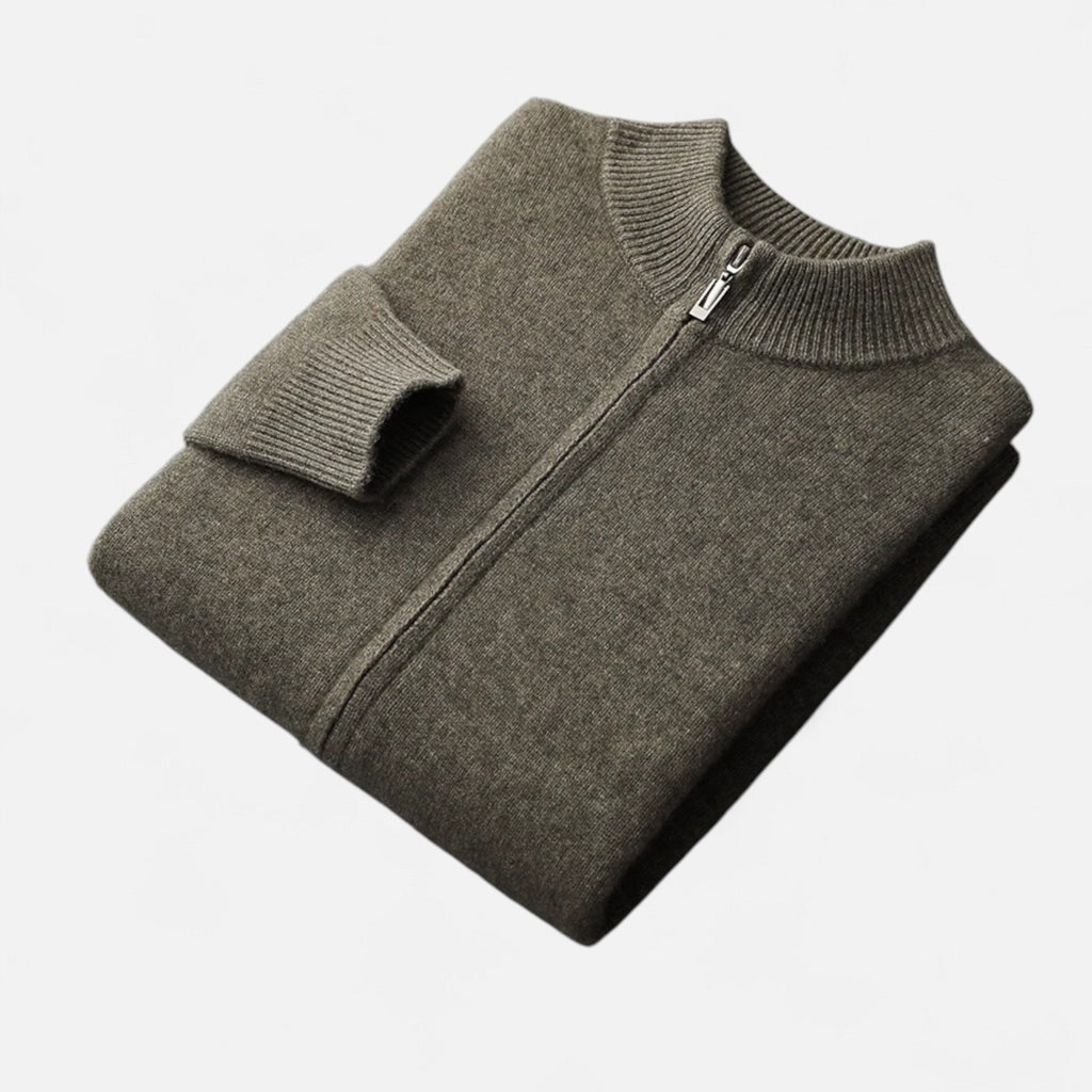 Vellison | Men’s Cardigan – Merino Wool Zippered Elegance