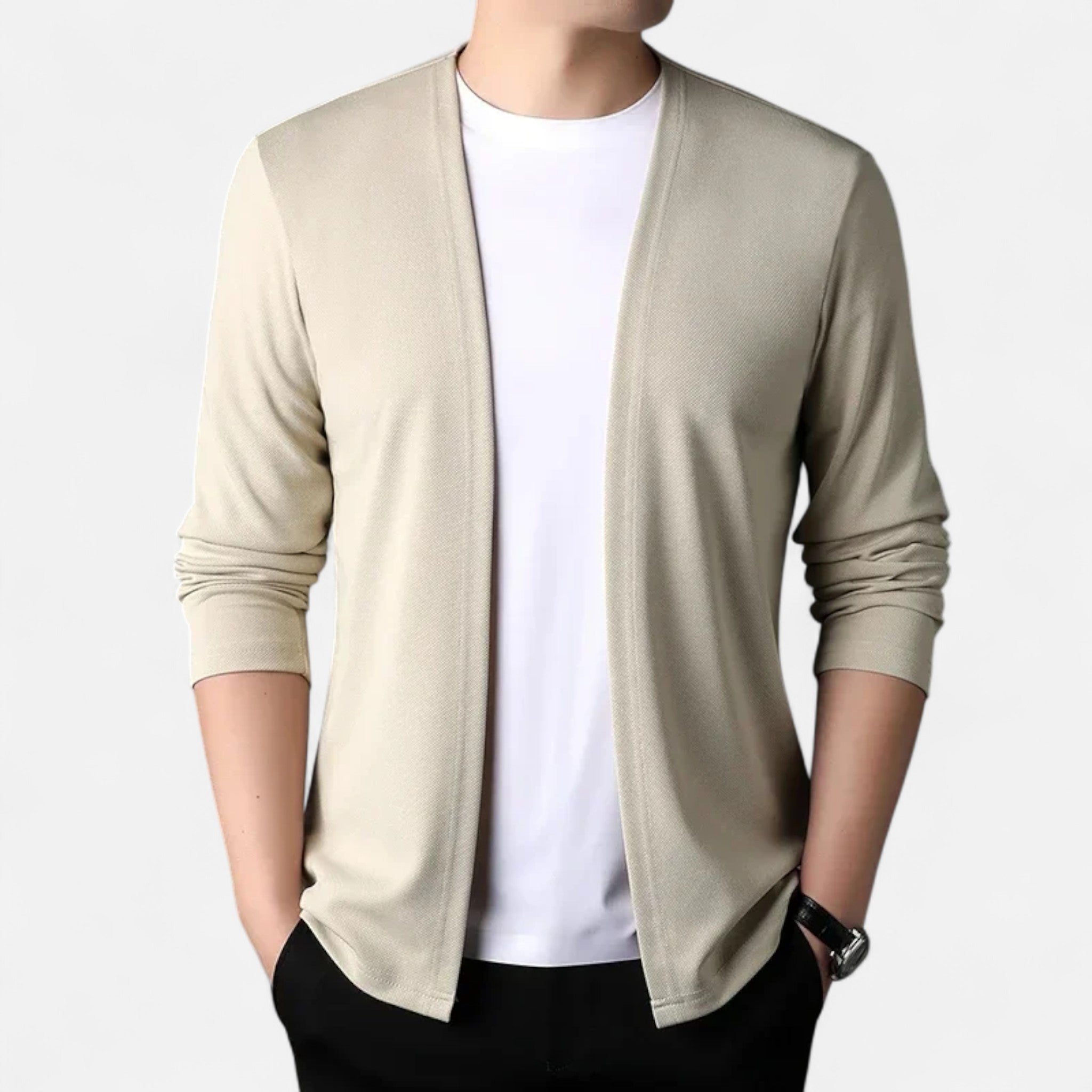 Vellison | Men’s Cardigan Cloak – Refined Long-Sleeve Elegance