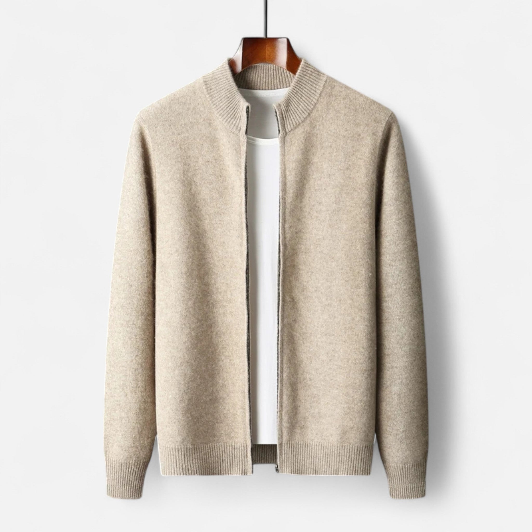 Vellison | Men’s Cardigan – Merino Wool Zippered Elegance