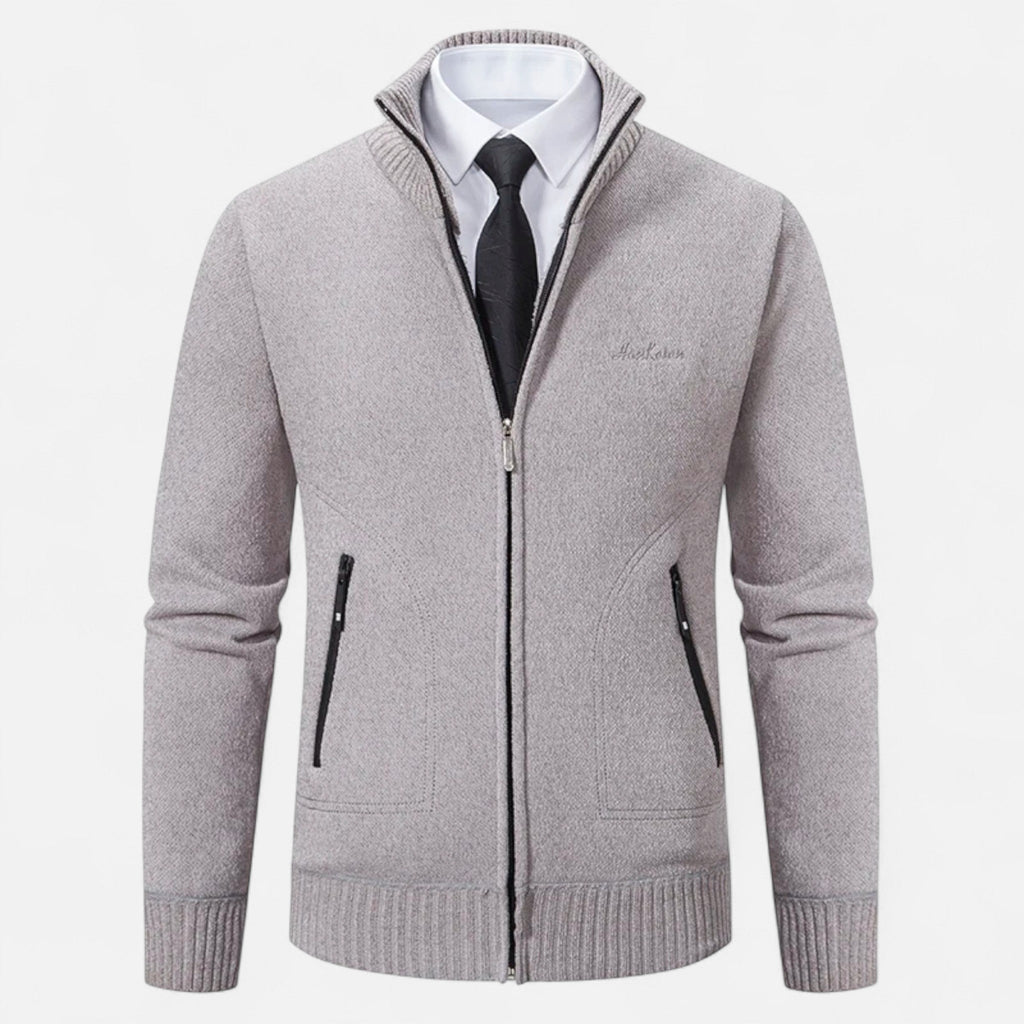Vellison | Men’s Knit Cardigan – Refined Stand-Collar Elegance