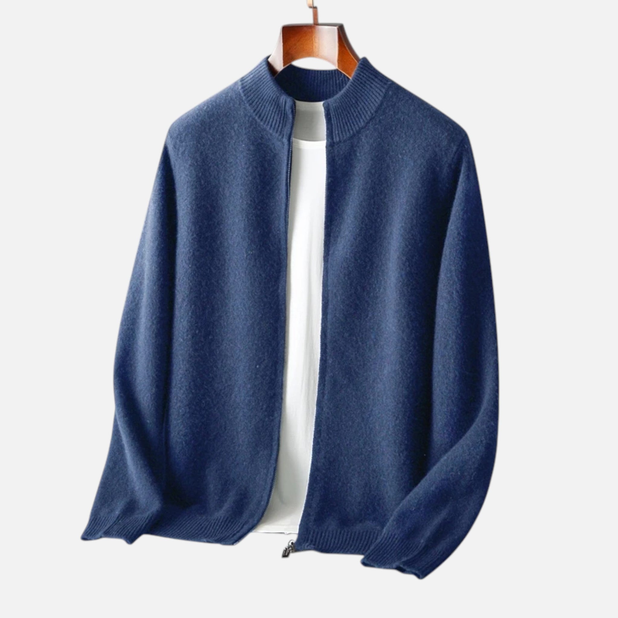 Vellison | Men’s Cardigan – Merino Wool Zippered Elegance