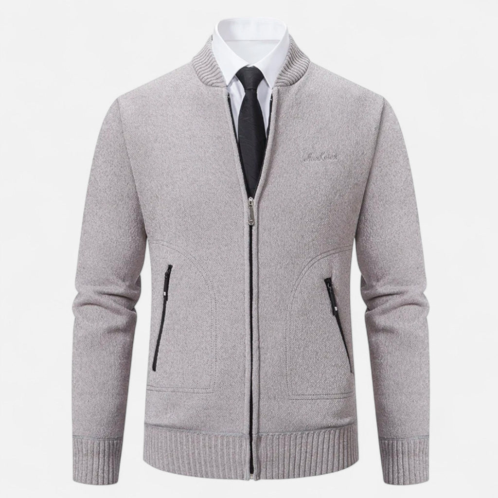 Vellison | Men’s Knit Cardigan – Refined Stand-Collar Elegance